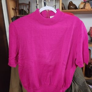 Vintage Sweater Short Sleeves Size 16 Zipper in back